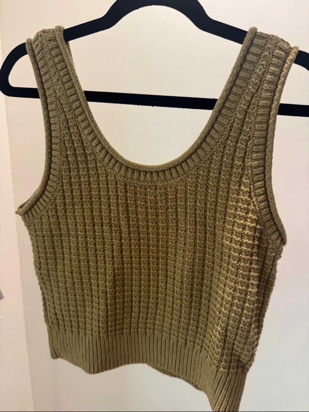 Madewell Cropped Waffle Knit Tank in Mustard - Picture 5 of 5